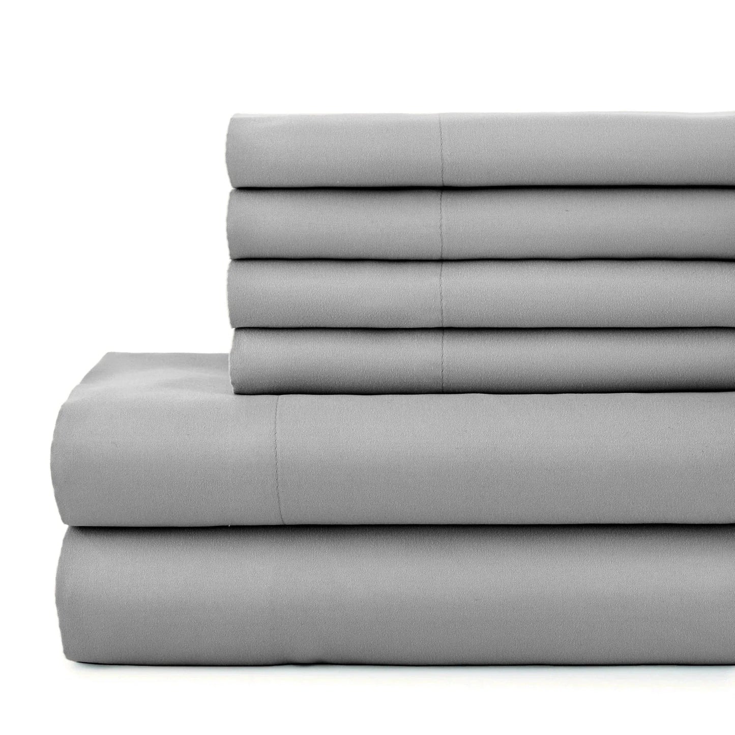 Luxe Microfiber 6 Piece Sheet Set, Grey