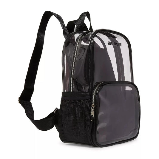 Steve Madden Clear Backpack with Tech Pouch, Black