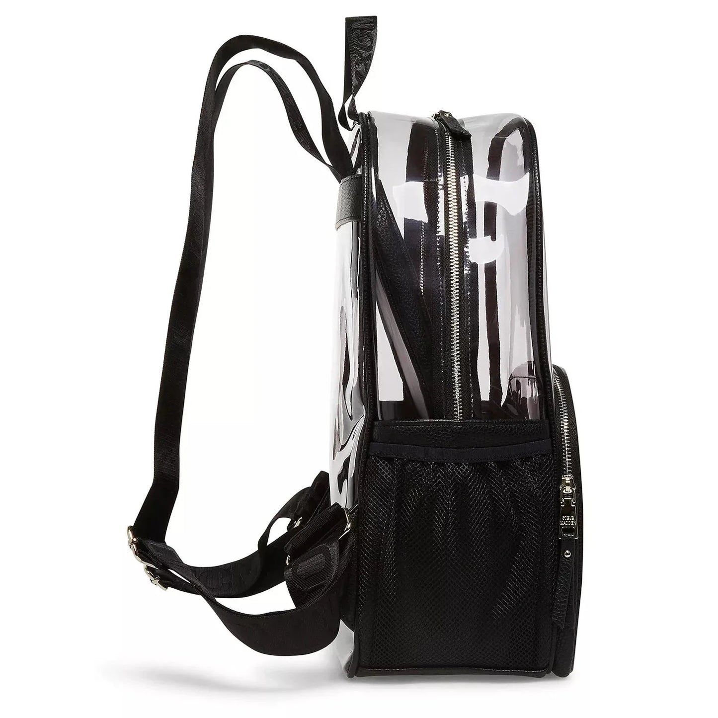 Steve Madden Clear Backpack with Tech Pouch, Black