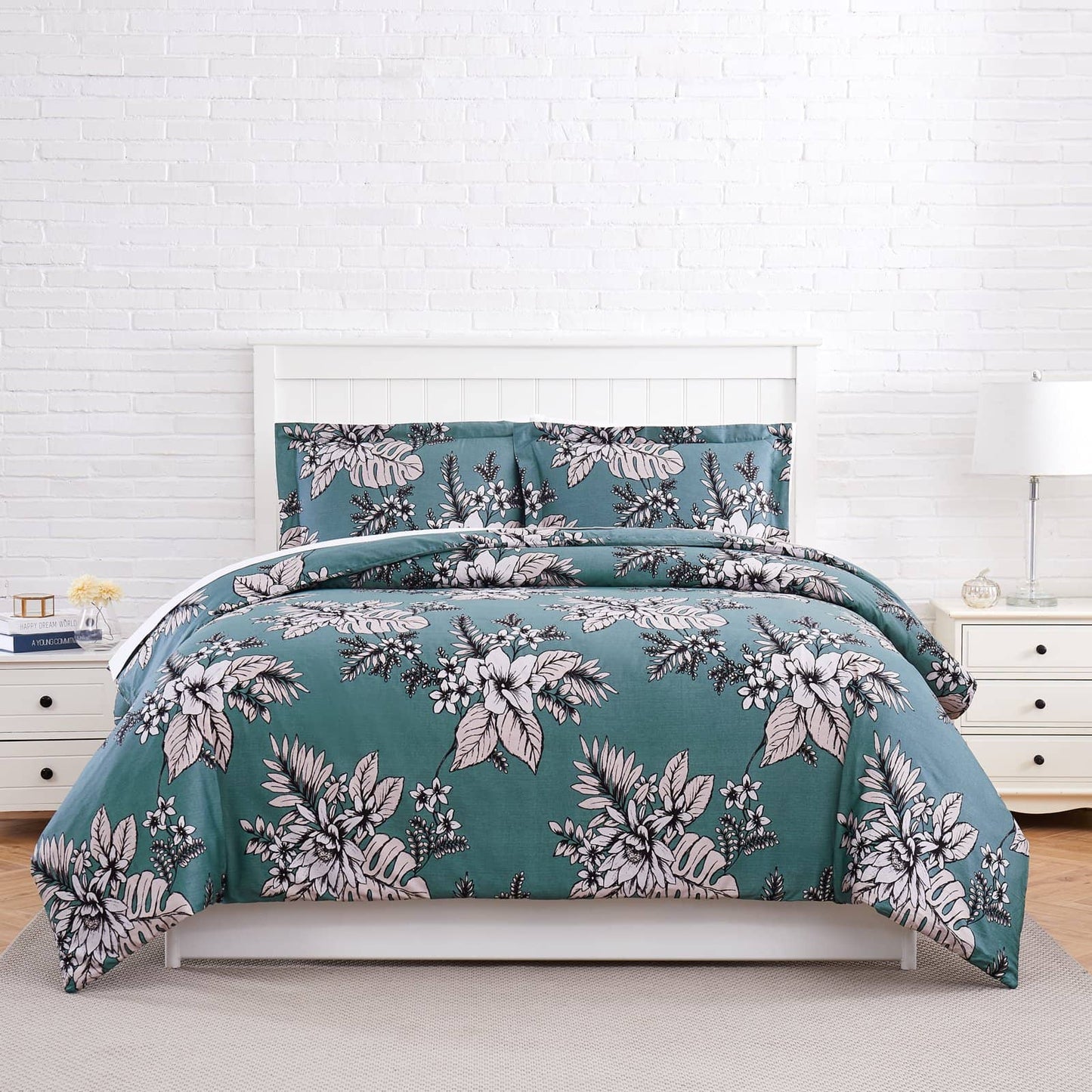 Flourish Duvet Cover Set, Teal