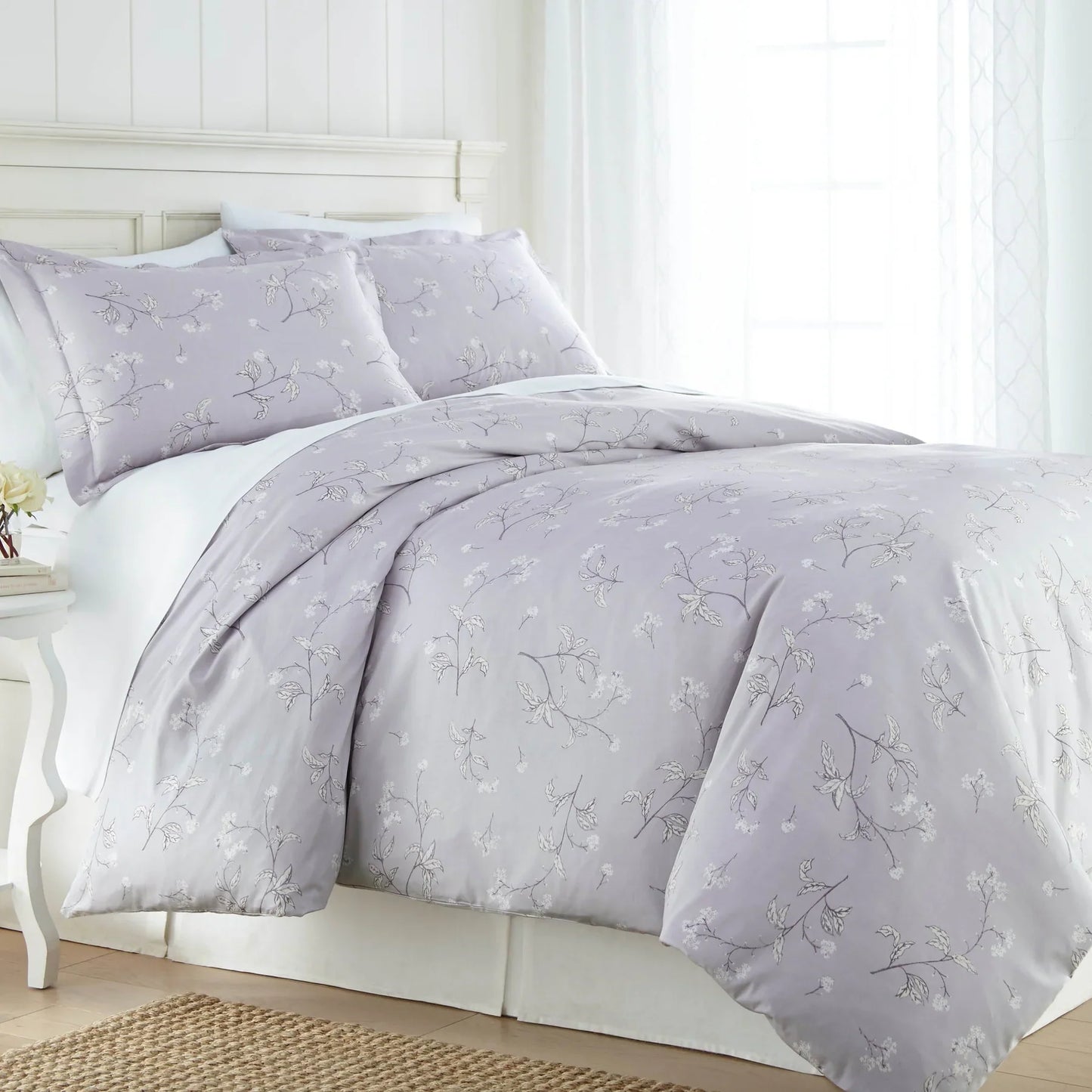 Forget Me Not Duvet Cover Set, Grey