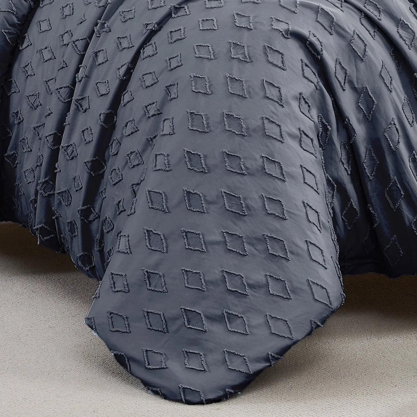 Diamond Pattern Duvet Cover Set, Slate