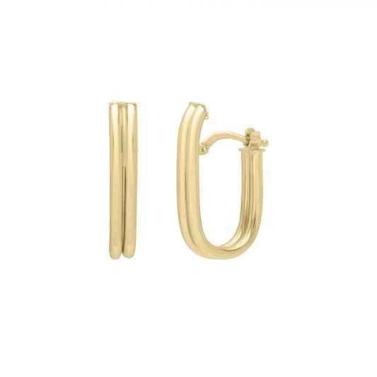 14K Double Oval Tube Hoops