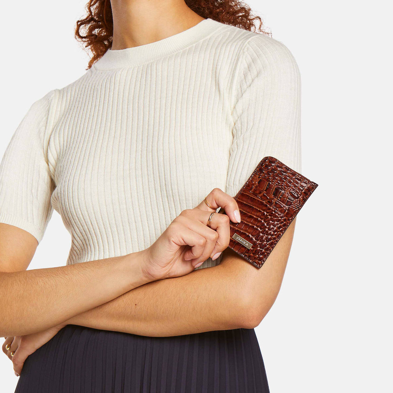 Brahmin Melbourne Collection Lennon Wallet, Pecan