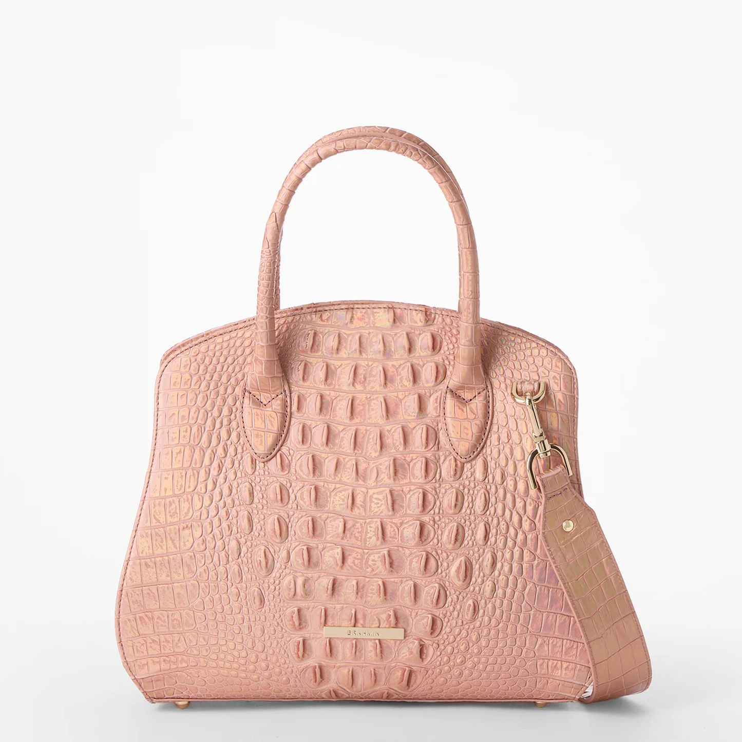 Brahmin Melbourne Collection Rosetta Satchel, Rose Gold