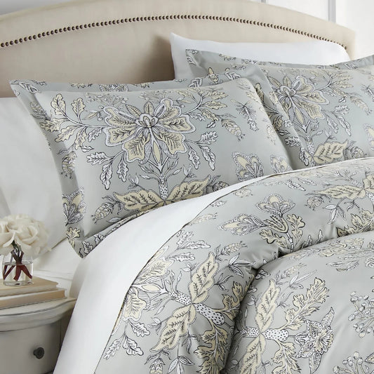 English Garden Comforter Set, Grey