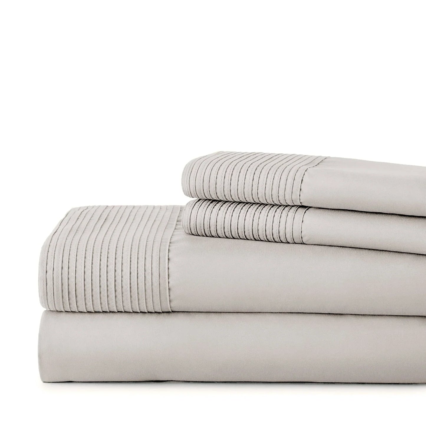 Pintuck Luxe Microfiber 6 Piece Sheet Set, Taupe