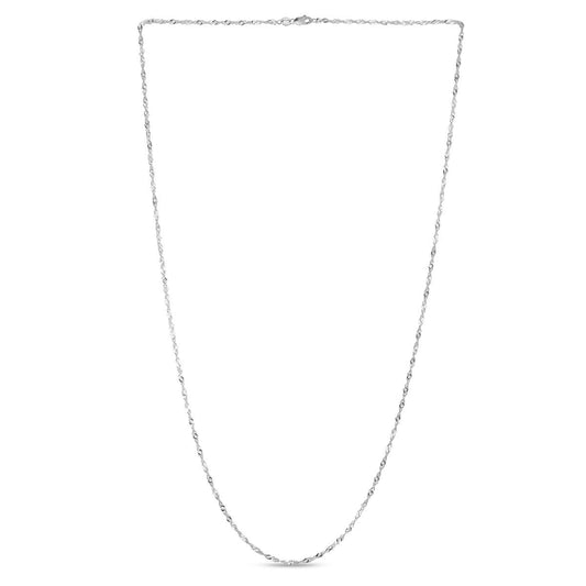 White 14K Singapore Chain, 1.3mm